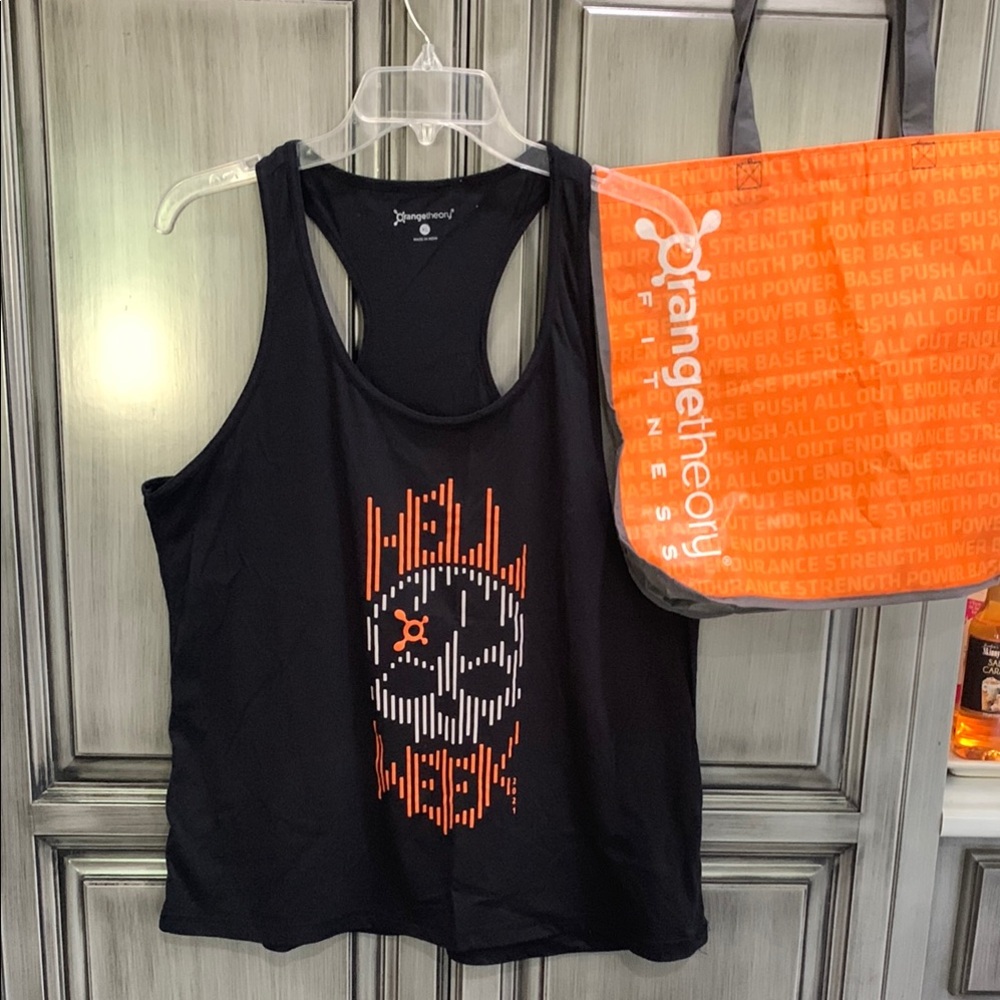 Orangetheory Black Tank with Orange Graphic